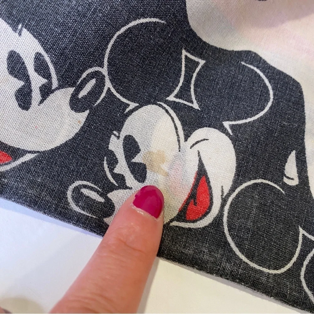 Vintage Disney Black Red White Yellow Mickey Mouse Standard Pillowcase